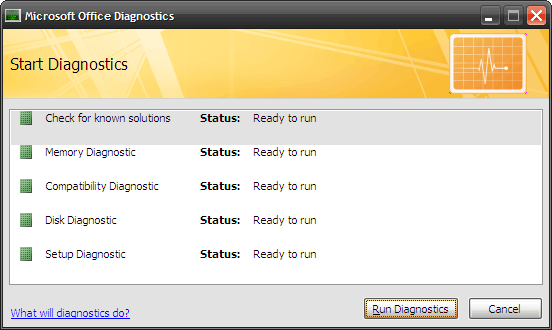 כיצד לתקן בעיות של Microsoft Office באבחון MS Office Diagnostics 3