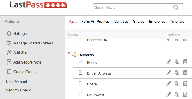 תגמולים של LastPass