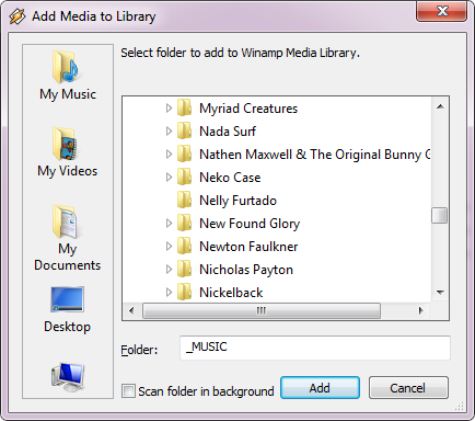 Winamp - נגן מדיה סולידי המצטיין בניהול אוסף המוסיקה שלך [Windows] Winamp הוסף מדיה לספריה