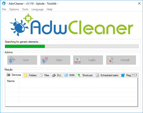 מערכת סריקת AdwCleaner