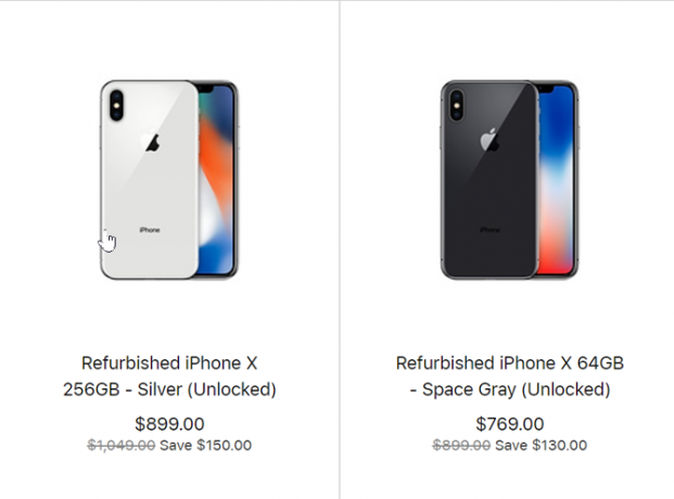 אפל מוכרת iPhone X משופץ במחיר של $ 769 iPhoneX משופץ