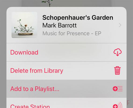 הוסף לפלייליסט Apple Music iOS