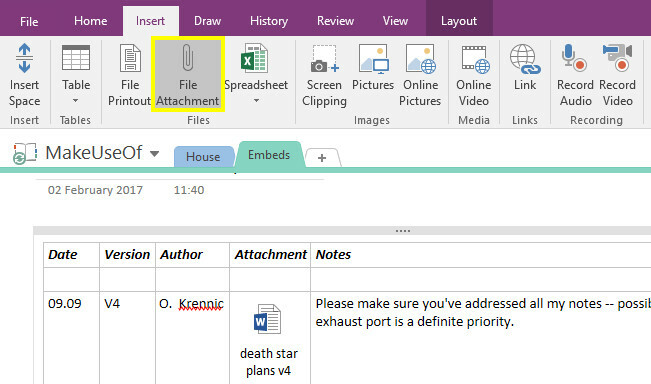 שבץ מדיה כדי להפוך את OneNote לקובץ מצורף לקובץ דיגיטלי