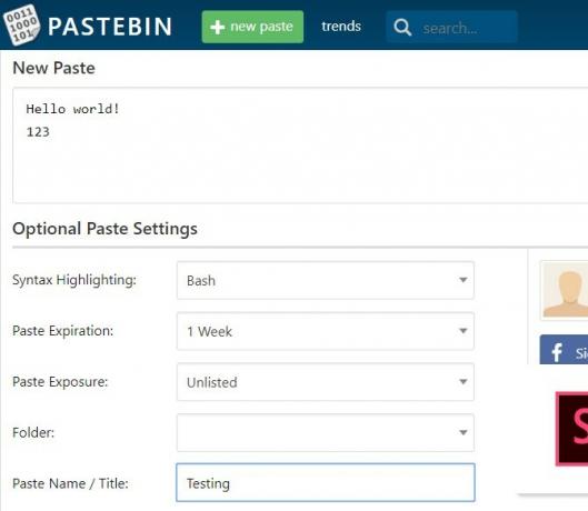 טקסט Pastebin-Share-Text