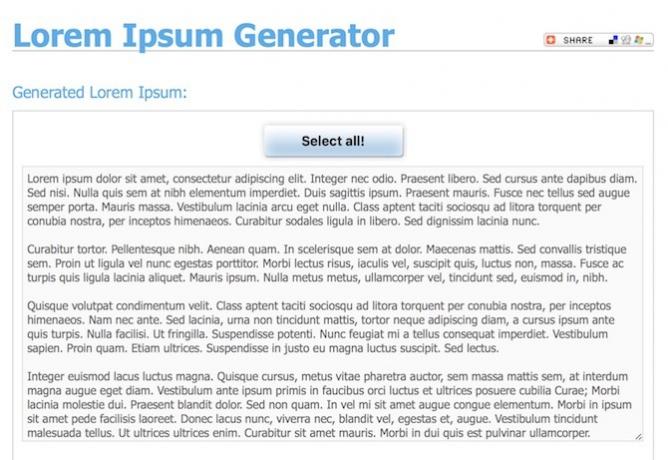 כיצד ליצור דפים מרשימים מסמכים ותבניות ב- Mac Lorem Ipsum Generator