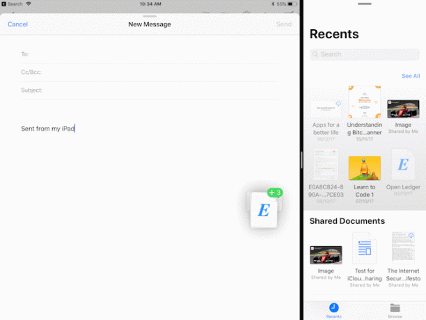 iPad iOS 11 גרור ושחרר אפליקציות 2