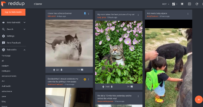Reddup הוא ממשק מדהים עבור Reddit עם הצגת שקופיות לצפייה בתמונות