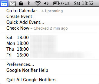 Google Calendar סינכרון mac