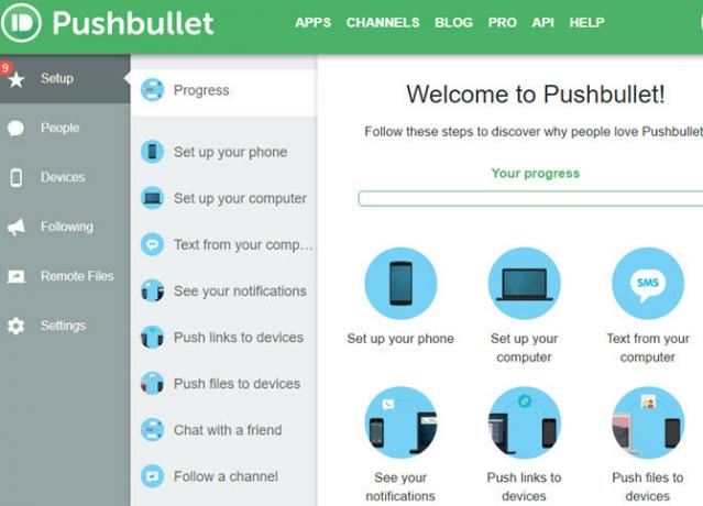 הגדרת Pushbullet