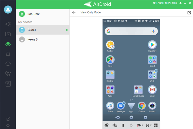 הקלט את מסך האנדרואיד למחשב באמצעות AirDroid