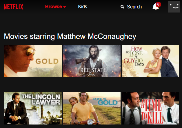 כיצד להזין את קודי הסוד של נטפליקס netflix matthew mcconaughey